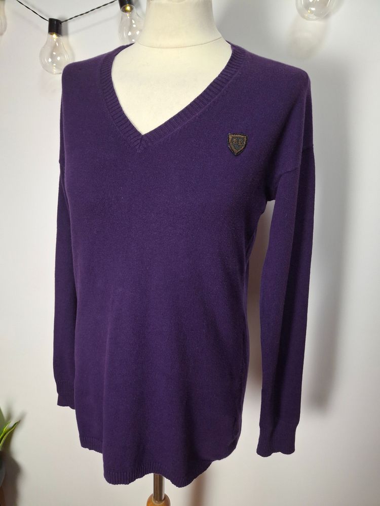 Polo Ralph Lauren Fioletowy sweter Polo Jeans unisex L wełna kaszmir  product image
