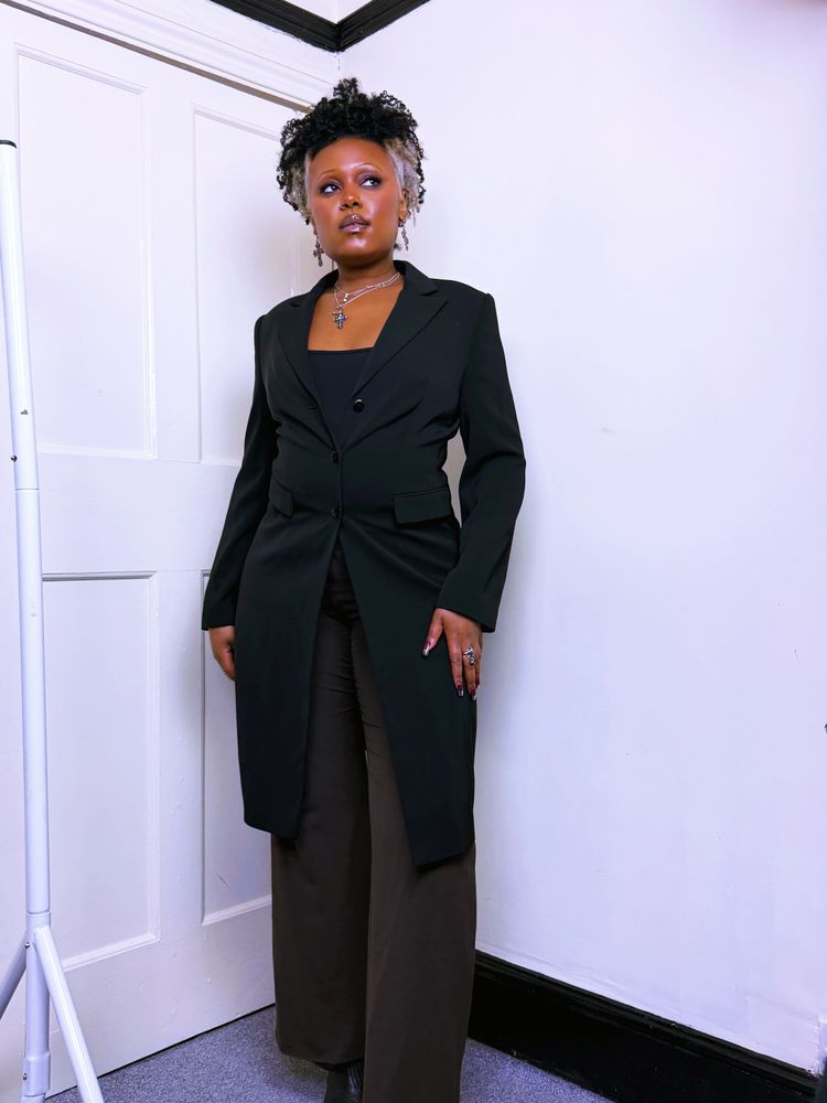 black long blazer coat