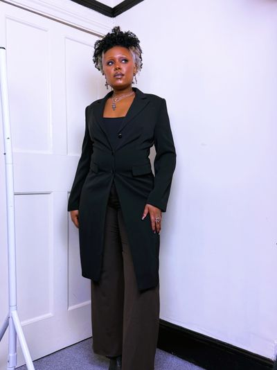 black long blazer coat