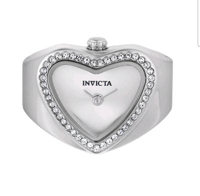 Ivicta Mini Angel Silver-Tone/Crystal Ring Watch