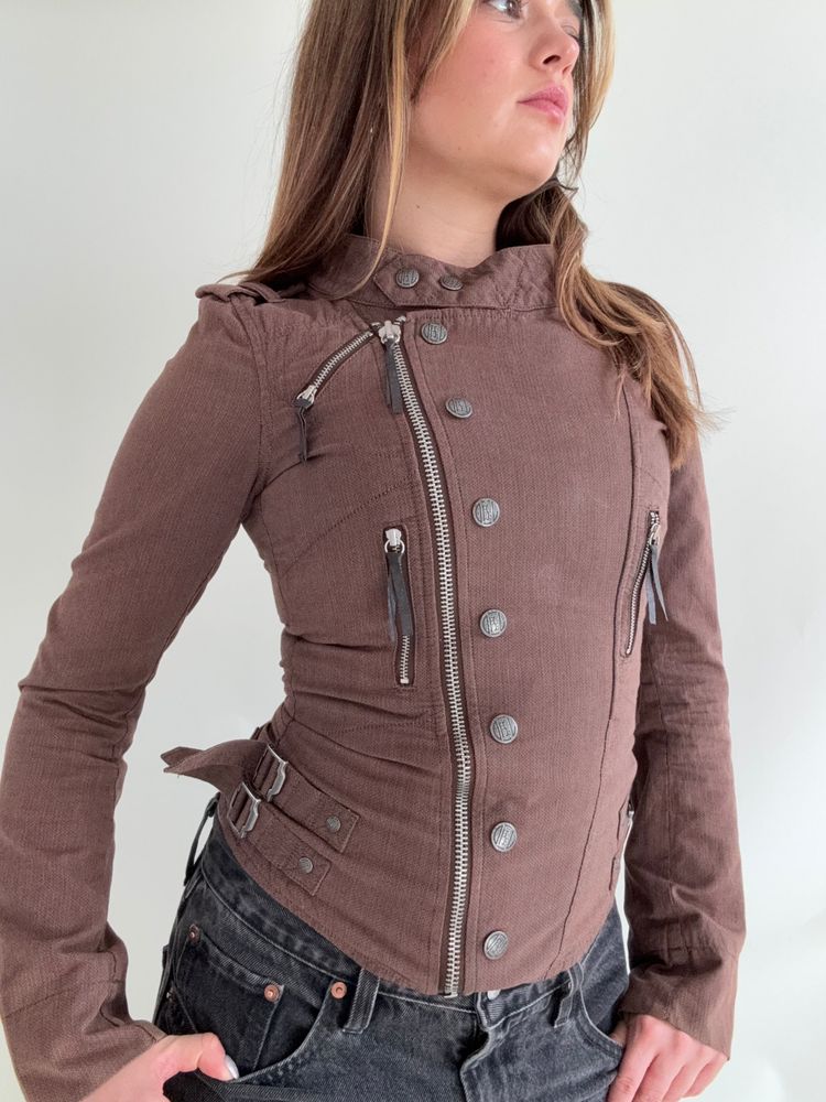 Immagine di Diesel Fitted Asymmetric Buckle Jacket (XS) 11