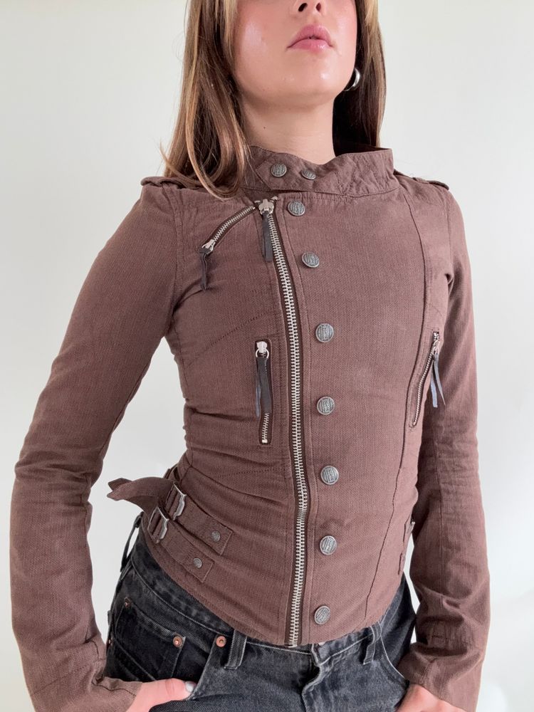 Immagine di Diesel Fitted Asymmetric Buckle Jacket (XS) 4