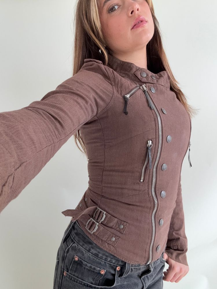 Immagine di Diesel Fitted Asymmetric Buckle Jacket (XS) 7