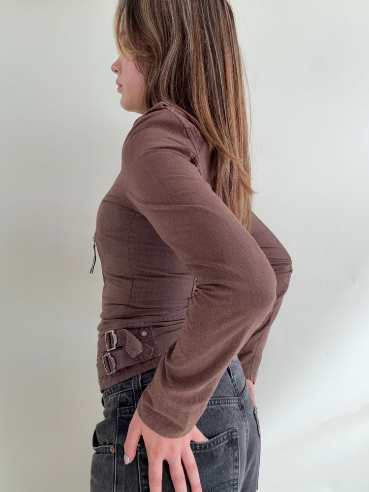 Immagine di Diesel Fitted Asymmetric Buckle Jacket (XS) 3