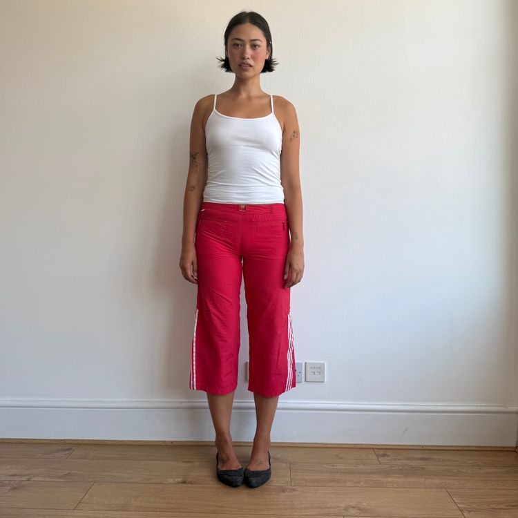 Red Adidas belt capris - Size S/M image 5