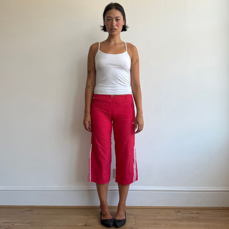 Red Adidas belt capris - Size S/M image 7