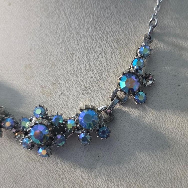 Blue Crystal Necklace #vintage  image 7