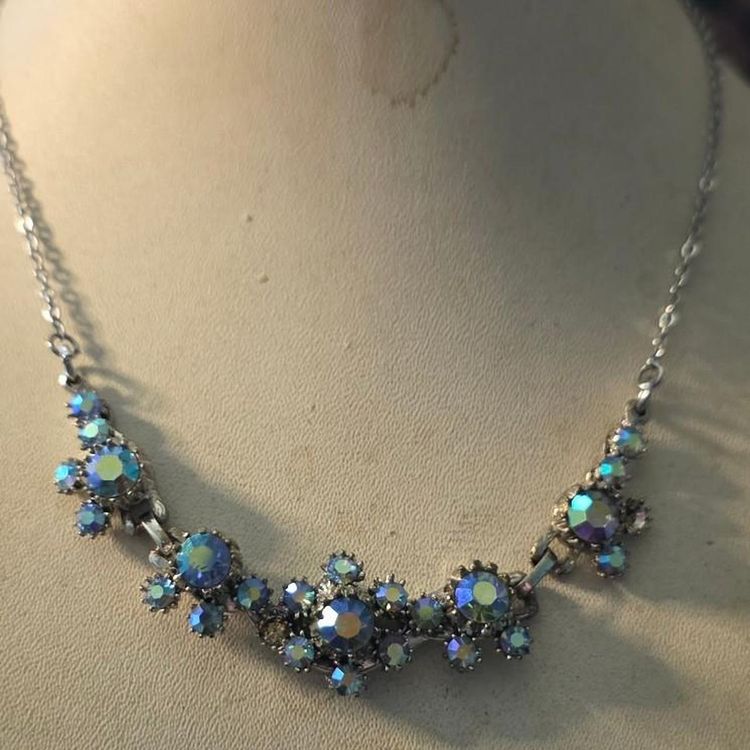 Blue Crystal Necklace #vintage  image 4