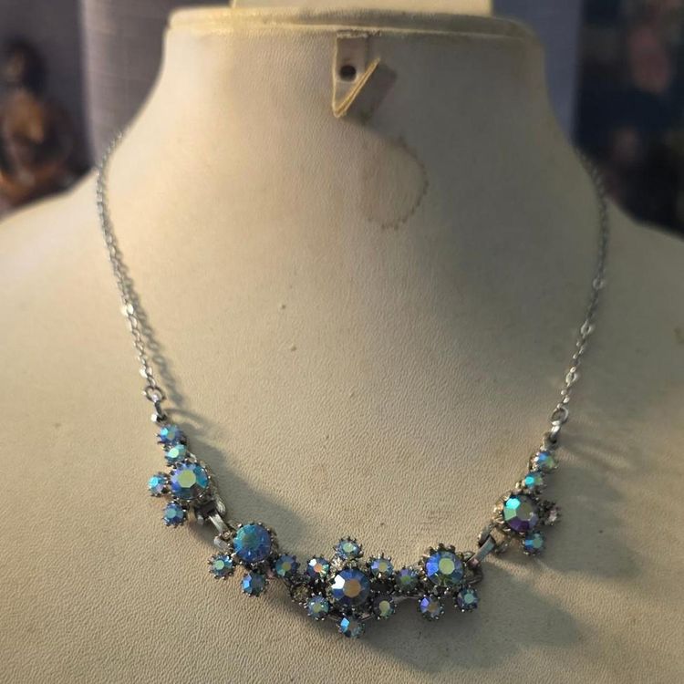 Blue Crystal Necklace #vintage  image 1