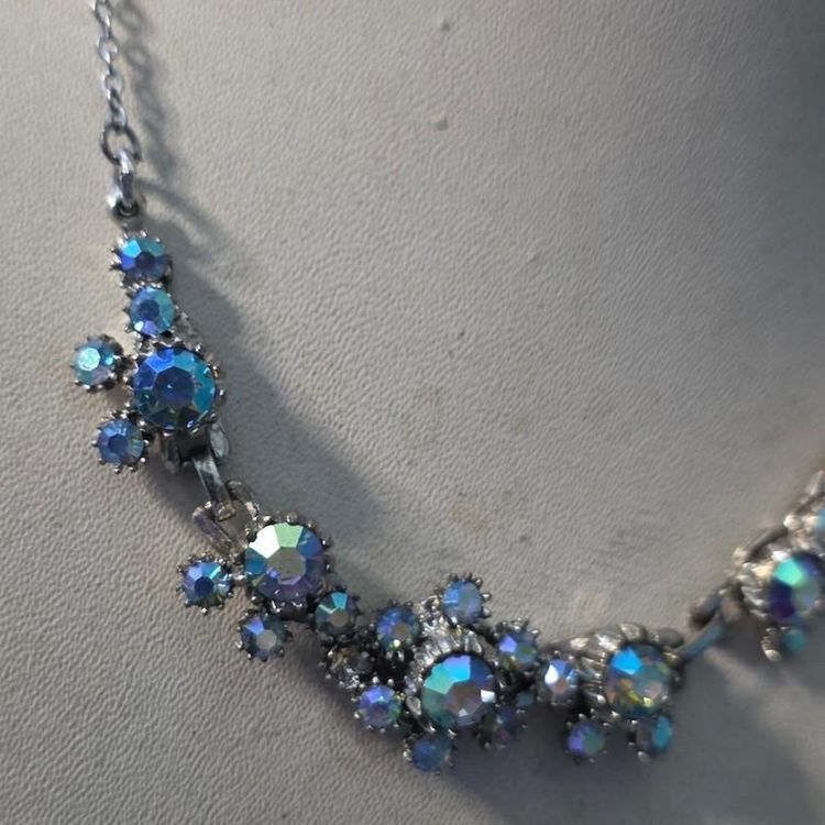 Blue Crystal Necklace #vintage  image 6