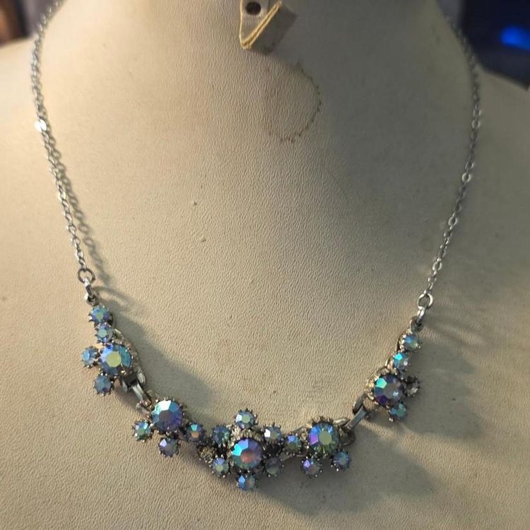 Blue Crystal Necklace #vintage  image 2