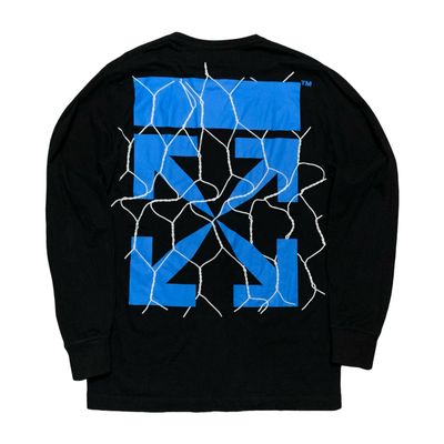Off White Medium Fence Arrows Black Long Sleeve Tee Virgil Abloh
