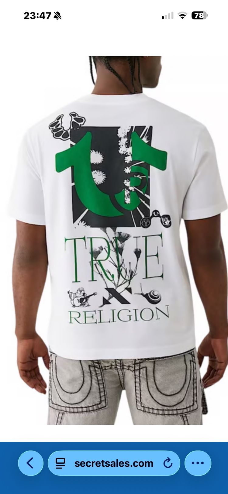 True Religion True Religion White Graphic T-Shirt imagen del producto