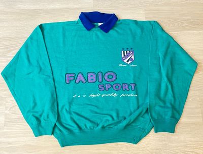 Green fabio sport Sweatshirt With Blue Collar