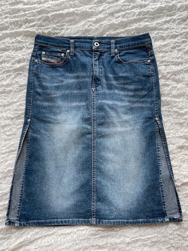 vintage Diesel denim midi skirt