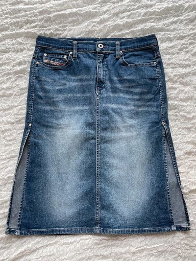 vintage Diesel denim midi skirt