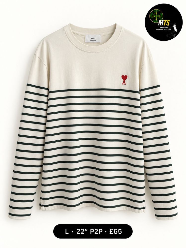Immagine di 2552 Ami Striped Long Sleeve Shirt 22” p2p 1