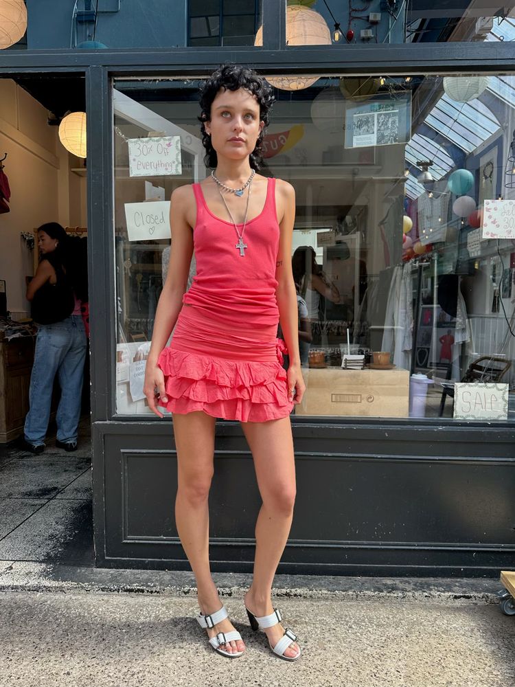 Coral ruffle skirt image 1