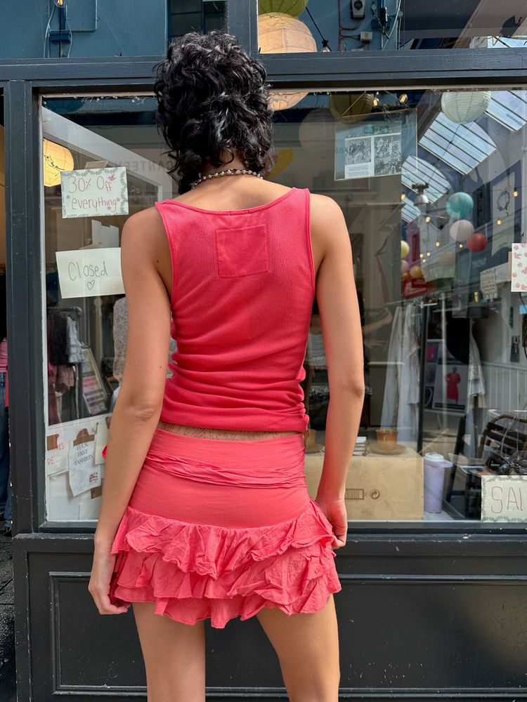 Coral ruffle skirt image 3