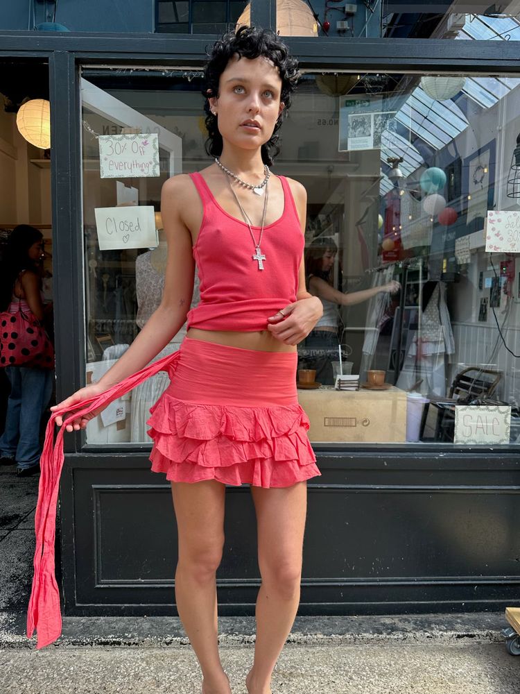 Coral ruffle skirt image 5