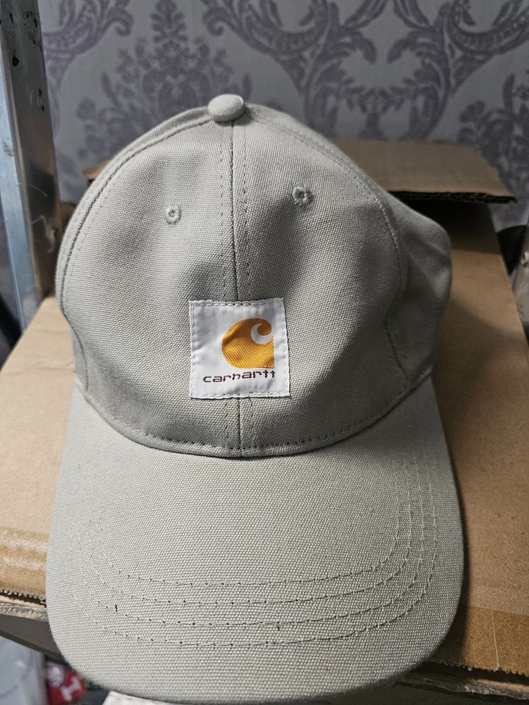 Soft Gray/ Beige Carhartt Cap   Reworked  image 1