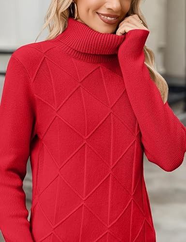 Red Turtleneck Sweater image 3
