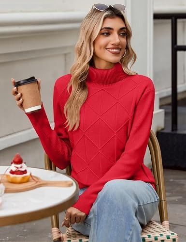 Red Turtleneck Sweater image 1