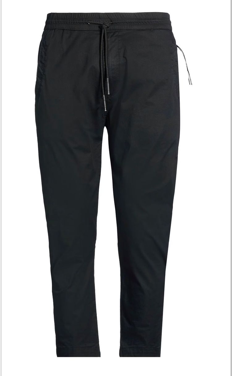 Black Casual Pants With Drawstring Waist image 2