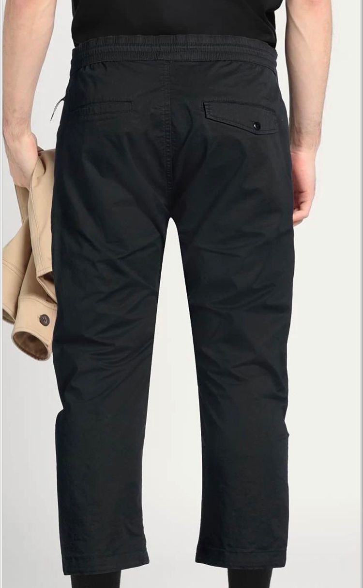Black Casual Pants With Drawstring Waist image 3