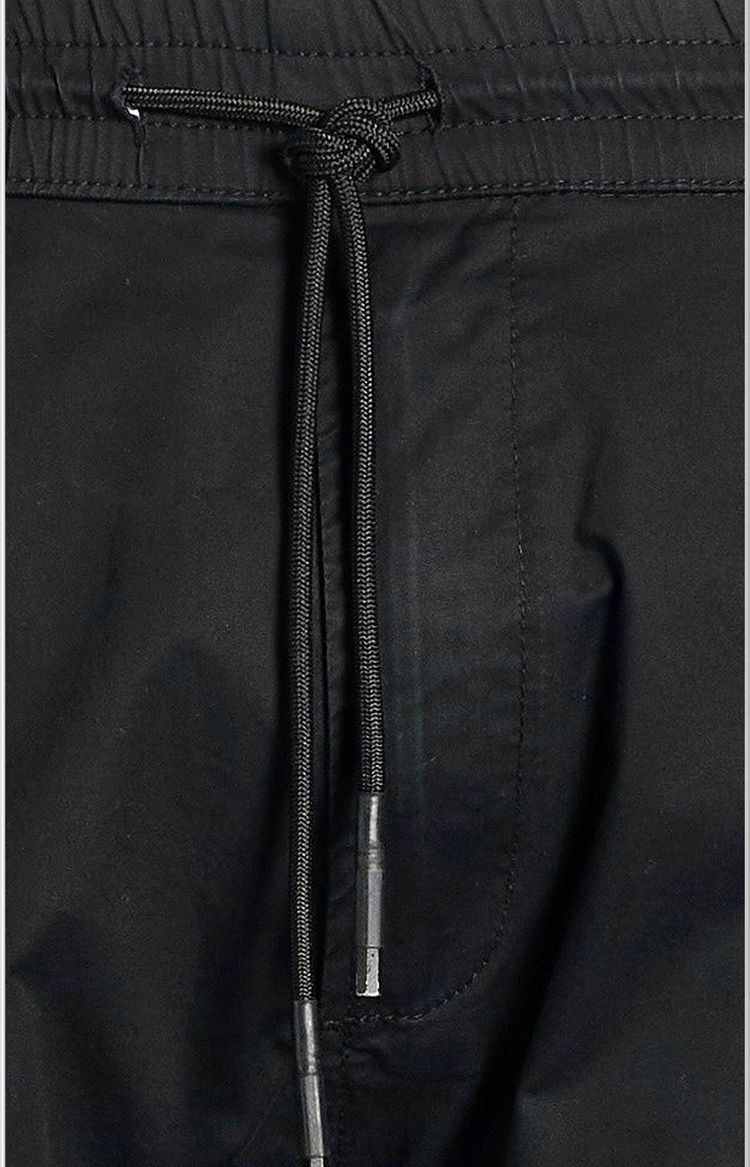 Black Casual Pants With Drawstring Waist