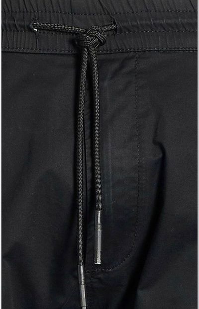 Black Casual Pants With Drawstring Waist