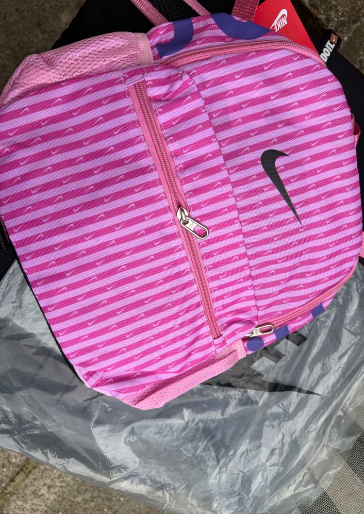 Nike Pink Striped Backpack 2
