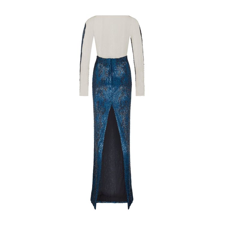 2013 Julien Macdonald Runway Documented Electric Blue Beaded Dress image 4