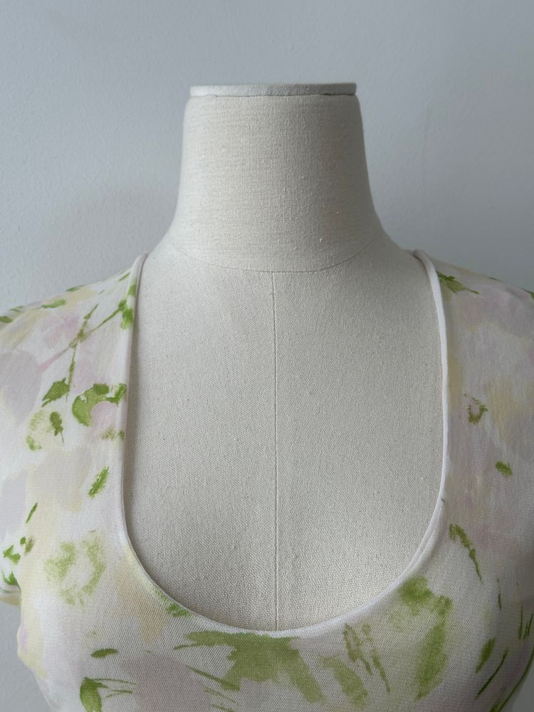 Italian Vintage 2000s Floral Fitted V Neck Top - M image 5