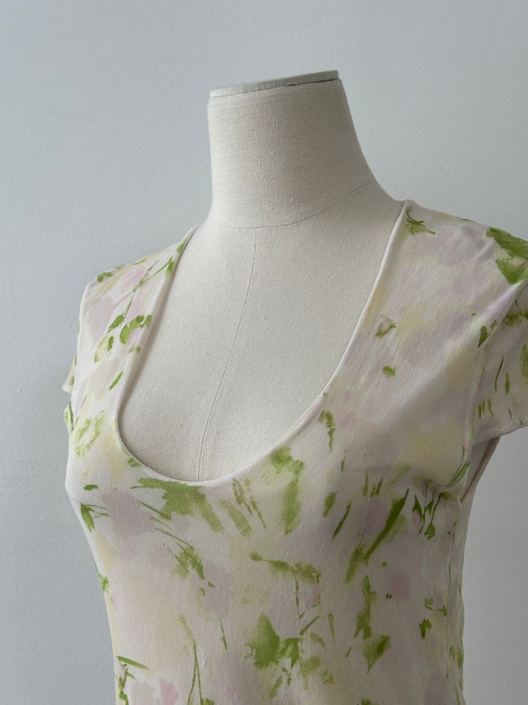 Italian Vintage 2000s Floral Fitted V Neck Top - M image 6