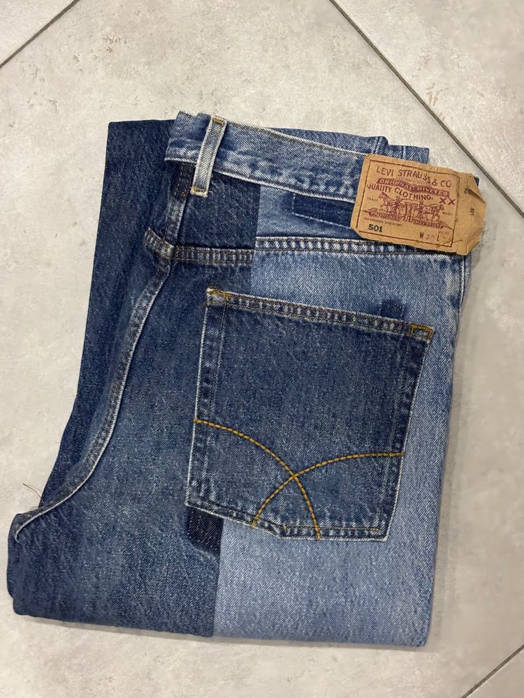 Levi's Levi’s 501 38x32 Strauss & Co Patchwork Denim Jean product image