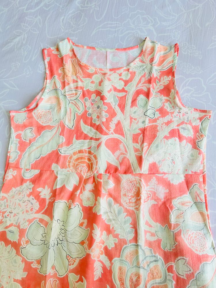 Floral Sleeveless Dress with side pockets  image 3