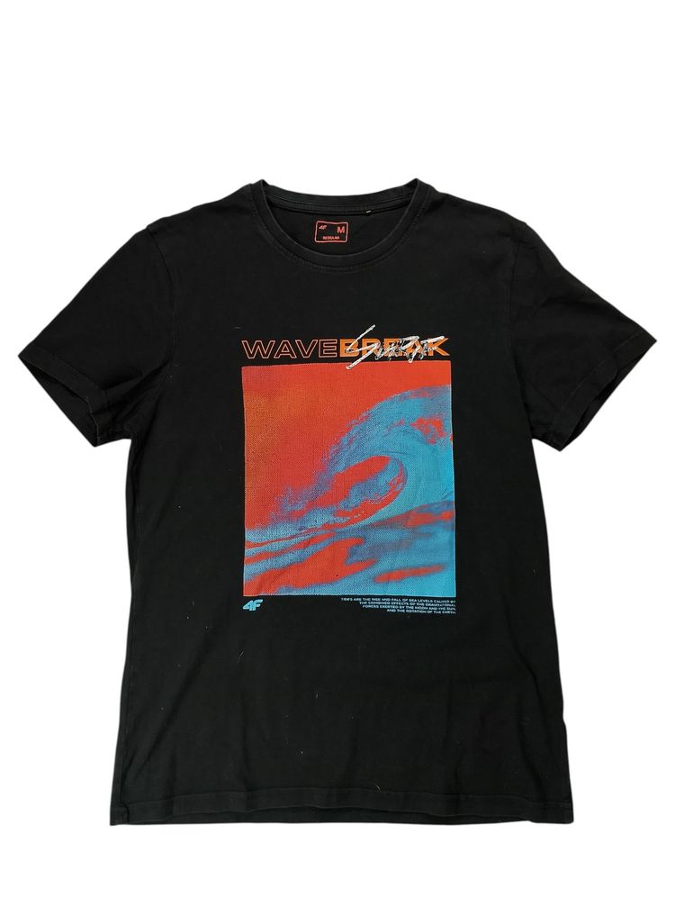 4F Black Graphic T-Shirt