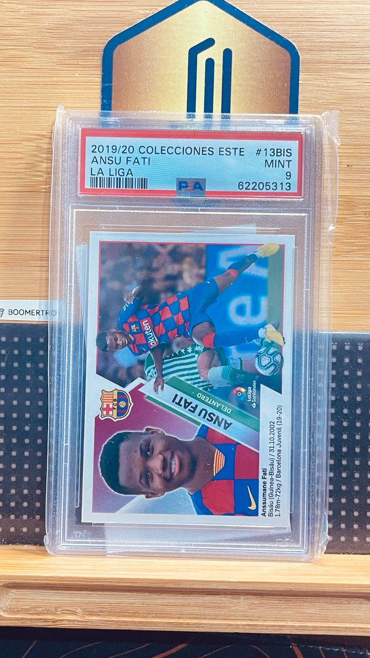 PSA 9 - Ansu Fati - Barcelona - rookie -  2019 Colecciones Este Liga Stickers