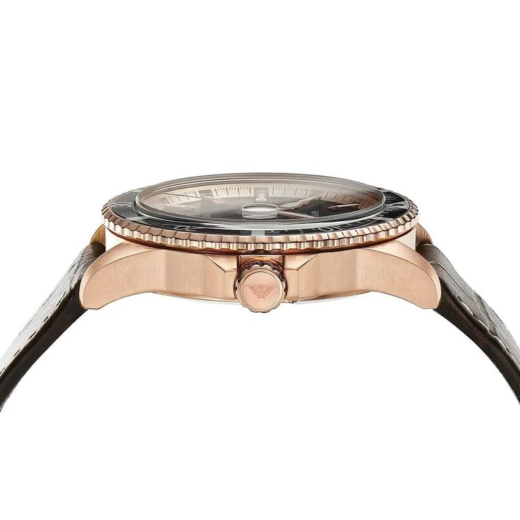 Emporio Armani AR11556 Mens Watch Brown Leather Strap Blue Dial image 3
