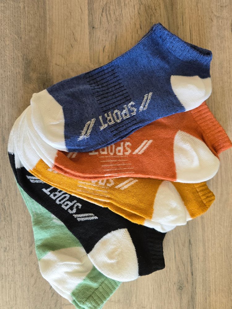 Assorted Color Sport Ankle Socks pack of 5 image 1