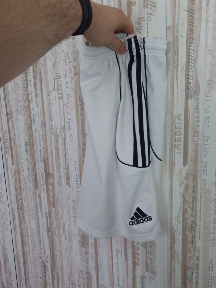 Adidas White Shorts With Black Stripes