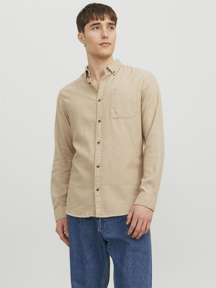 Jack & Jones Long Sleeves Shirt For Men (JJECLASSIC MELANGE) in 4 Colours, L-XL 30