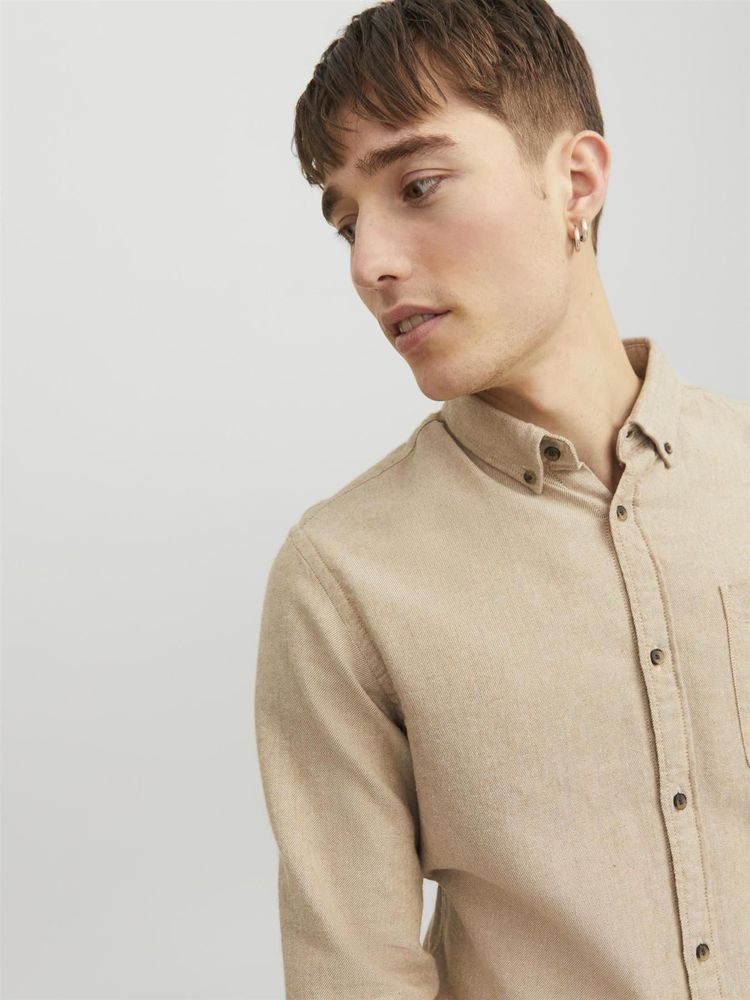 Jack & Jones Long Sleeves Shirt For Men (JJECLASSIC MELANGE) in 4 Colours, L-XL 13