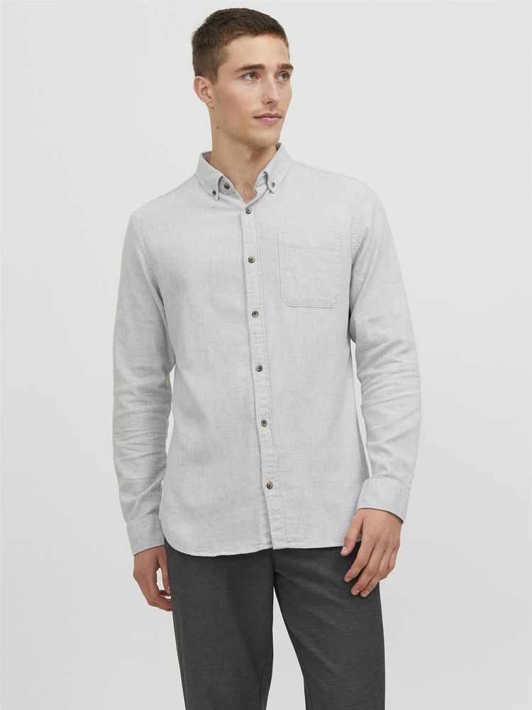 Jack & Jones Long Sleeves Shirt For Men (JJECLASSIC MELANGE) in 4 Colours, L-XL 12