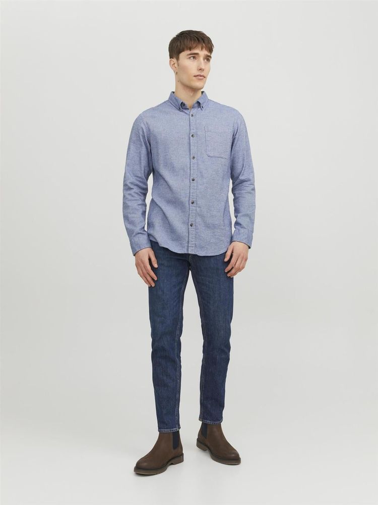 Jack & Jones Long Sleeves Shirt For Men (JJECLASSIC MELANGE) in 4 Colours, L-XL 4