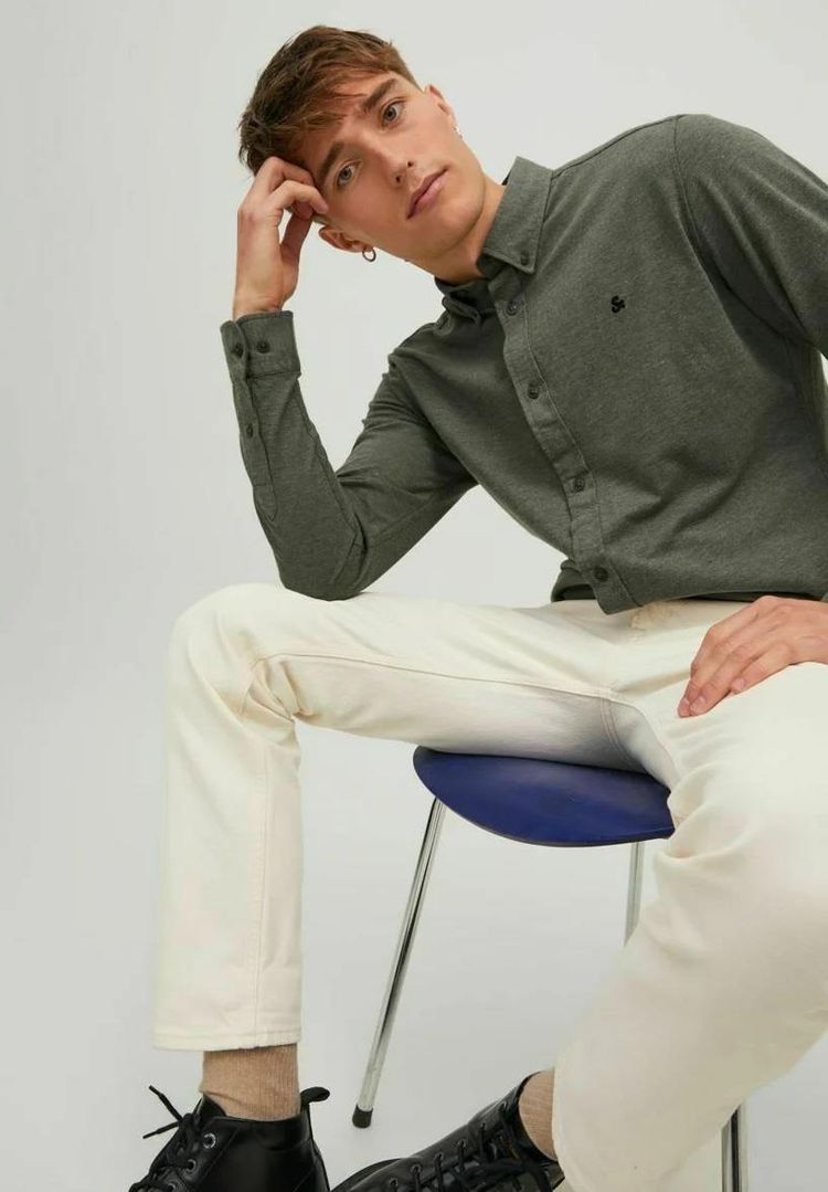 Jack & Jones Long Sleeves Shirt For Men (JJECLASSIC MELANGE) in 4 Colours, L-XL 11