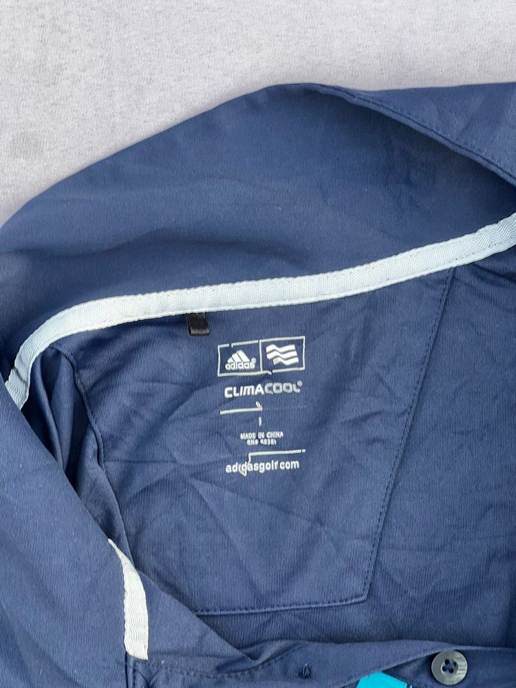 Adidas Navy Blue Climacool Polo Shirt Large obraz 3