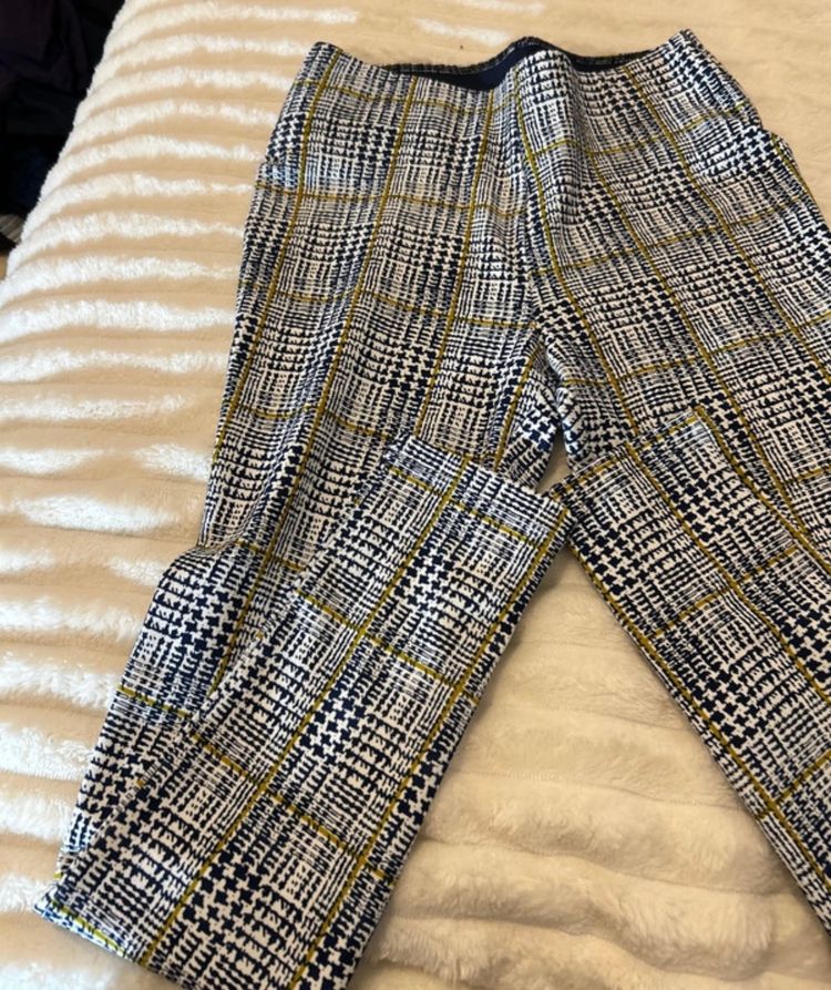Plaid Patterned Pants obraz 4