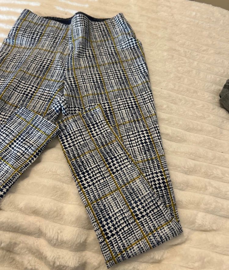 Plaid Patterned Pants obraz 3